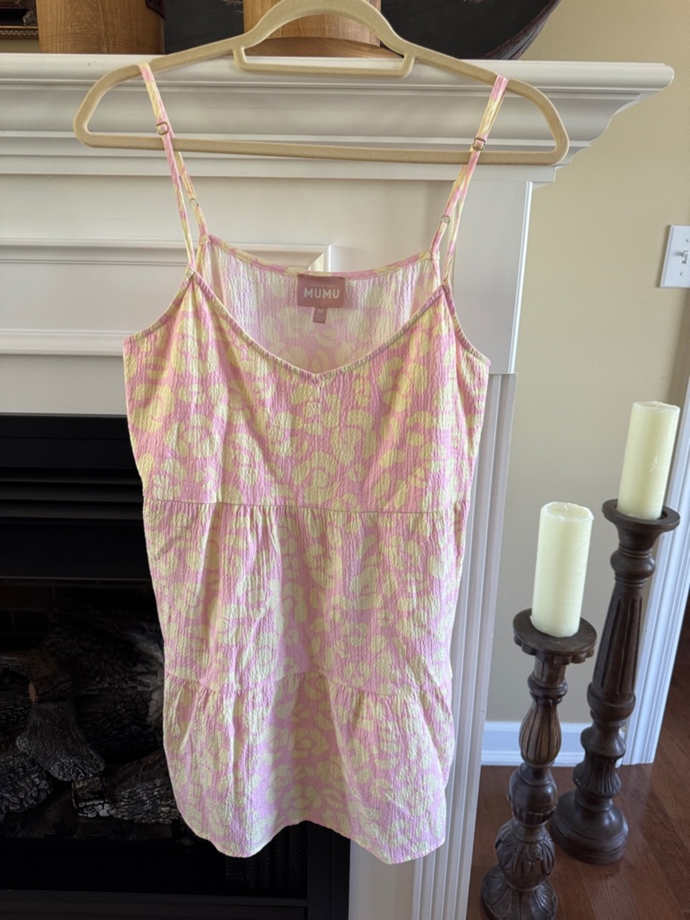Show Me Your MuMu Pink & Yellow Leopard-Print Tiered Cami